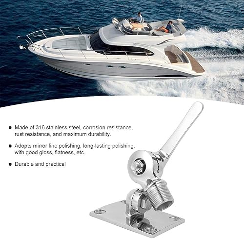 Supporto base regolabile per antenna VHF marino da 38 mm/1,50 pollici per barche - Acciaio inossidabile - Ysert
