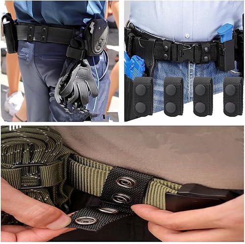 Passanti per Cintura Tattici, 10 Pezzi Doppio Scatto del Custode Della Cinghia, Supporto per cintura di servizio con doppi bottoni a pressione, passanti per cintura in nylon - Ysert