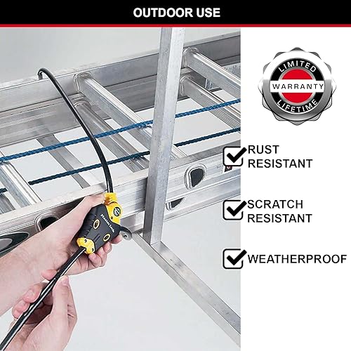 Master Lock 8420EURD Cavo Regolabile Antifurto da 30 cm a 4.5 m, Python ottimo per Strumenti, Attrezzature Sportive, Mobili da Giardino Nero/Giallo, 4.5 m - Ysert