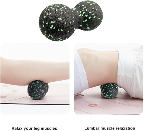 Foam Roller Set da 3 Pezzi Peanut Massage Ball Pallina Massaggio Muscolare Rullo Massaggio e Palline per Massaggio dei Tessuti Profondi Alleviare i Punti Trigger - Ysert
