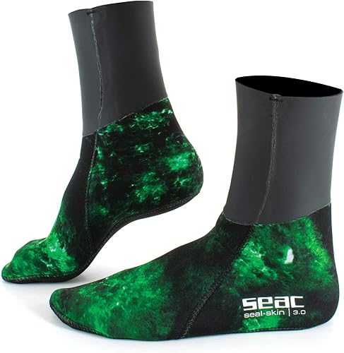 SEAC Seal Skin, Calzini Termici per Apnea e Pesca Subacquea in Neoprene Mimetico di 3 mm Unisex Adulto - Ysert