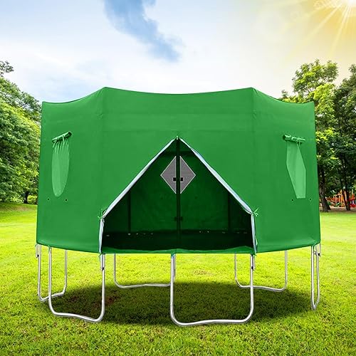 Copertura per tappeto elastico – tettoia per trampolino, tenda parasole multiuso per trampolino | Copertura impermeabile anti-UV per esterni, tappeto elastico per 6 pali trampolino, giardino, cortile - Ysert