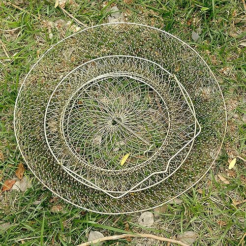 1 pezzo Rete da Pesca con Trappola per Granchi, Cestino Pieghevole per Granchi, Rete da Pesca Pieghevole in Metallo, Design pieghevole, può contenere più pesci, diametro: 30cm, altezza: 39cm - Ysert