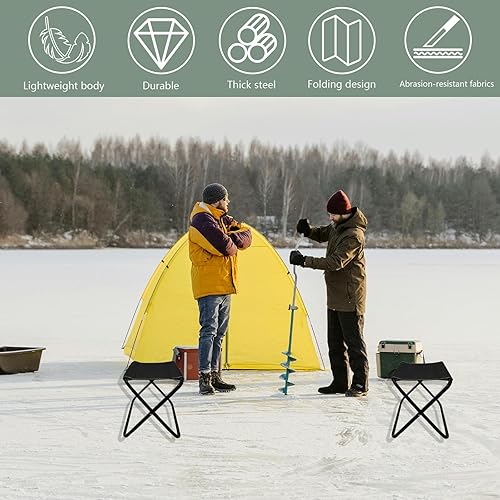 Sedia Campeggio Pieghevole, Sedia da Campeggio Leggera, Pieghevole Camping Sgabello, Sedile Piccolo Pieghevole, Sgabello Pieghevole Fino a 100 kg, Per Campeggio, Pesca, Viaggi ed Escursionismo - Ysert