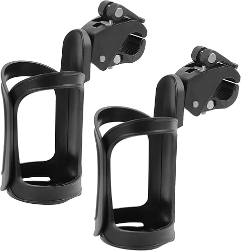2 Pcs Portabicchieri per Passeggino Universale, Portaborraccia Bici, Porta Biberon Sedia a Rotelle, Regolabile Rotante a 360 Portabibite, per Bicicletta, Trolley, Mountain Bike - Ysert