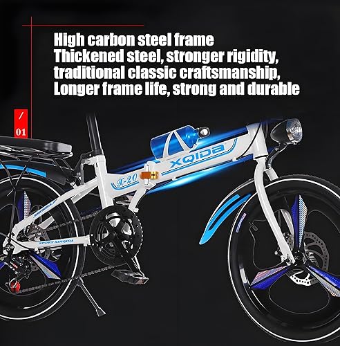 7 Velocità variabile bicicletta Mountain pieghevole 20pollici Telaio in acciaio ad alto tenore di carbonio Folding bike Adatto per Adulti donne uomini e adolescenti Bici da città - Ysert