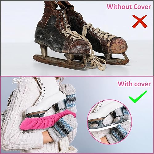 2 Elastici Protezioni per Lame per Pattini da Ghiaccio, Accessori di Pattinaggio su Ghiaccio di Figura Giovanile per Pattini da Ghiaccio e Pattinaggio Artistico - Ysert
