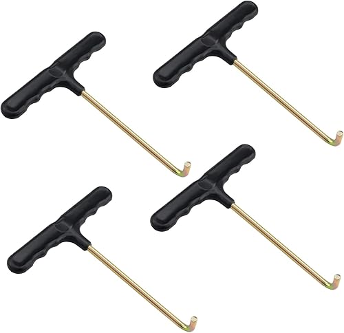 4 Pcs Trampolino Tools Molla Tirare T-Hook,Spring Puller Tool per Salto Trampolino Nero 4 Pezzi - Ysert