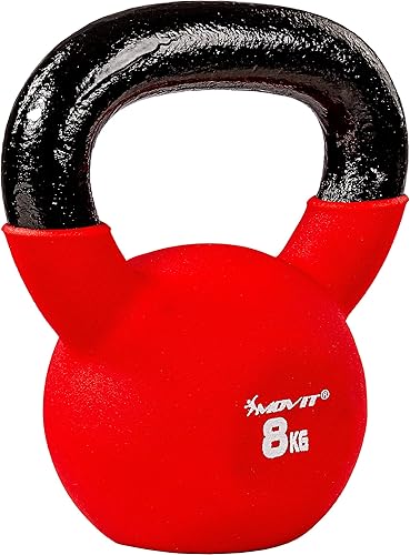 Kettlebell PRO in Ghisa Con Rivestimento in Neoprene - 12 Varianti da 2 a 24 kg, Testato per Sostanze Nocive, Peso a Sfera Oscillante - Ysert