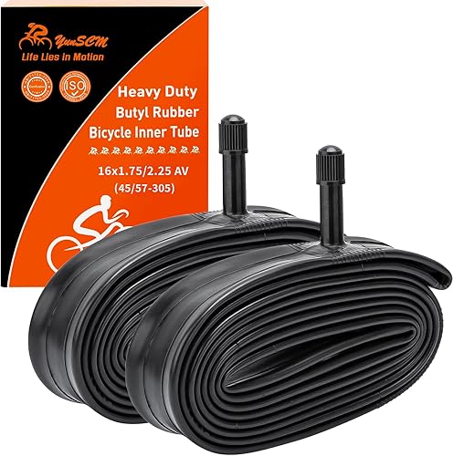 Confezione da 2 camere d'aria di ricambio per passeggini BoB Revolution SE, Pro, Flex, SU, Strides Series, Ironman Passeggini e Bike Tube AV16x1.75/1.95/2.10/2.125 valvola MTB - Ysert