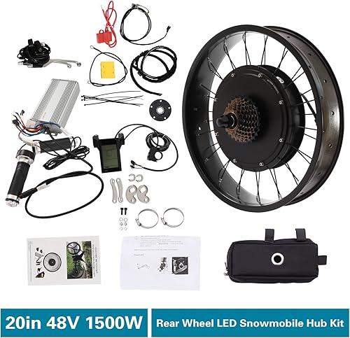 Kit di conversione per bicicletta elettrica da 20 pollici, 48 V, 1500 Watt, ruota posteriore (esclusa batteria) - Ysert