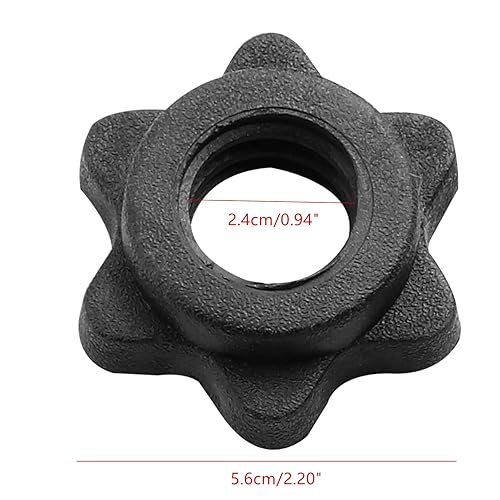 4 pz bilanciere Spinlock collare bilanciere esagonale dado di blocco collare vite per sollevamento pesi manubri - Ysert