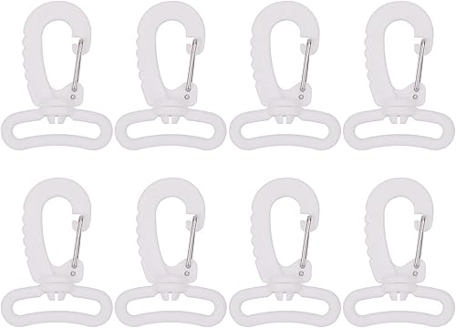 KAM 10 ganci girevoli in plastica a scatto a moschettone con chiusura a scatto per zaino, borsa da viaggio, tracolla, borsa a tracolla, borsa e borsa, 20 mm, nero - Ysert