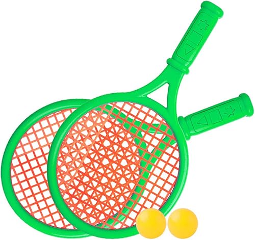 Racchetta da tennis in plastica giocattolo per bambini sport all'aria aperta racchetta da tennis giocattolo da spiaggia interattiva (verde) (Verde) - Ysert