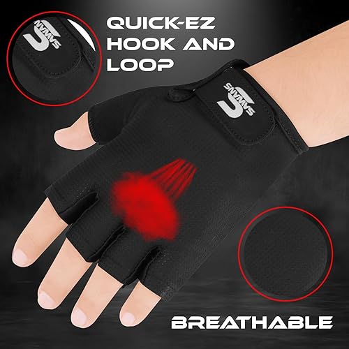 Guanti da palestra per allenamento pesi guanti da uomo e donna traspiranti antiscivolo in silicone imbottito palmo protezione per esercizi di allenamento a mezze dita pull up manubri ciclismo - Ysert