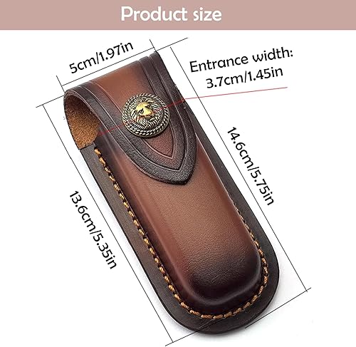 YULIAO Fodero per Coltello Pelle, Borsa per Coltelli Pieghevole, Custodia Coltelli, Fodero per Coltelli, Custodia per Coltelli da Cintura, Fodero Per Coltelli Tascabili, Adatto per Coltelli da Tasca - Ysert