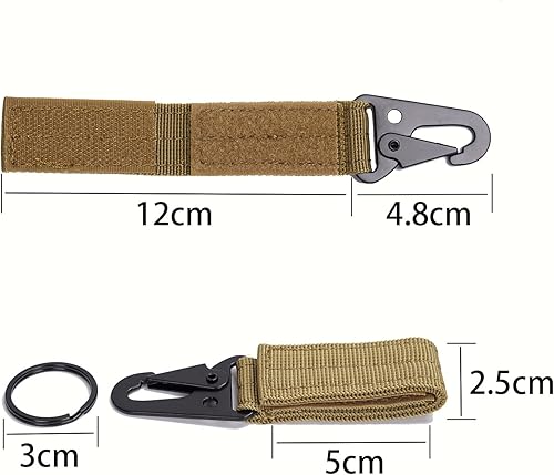 Portachiavi tattico clip da cintura Molle Strap Attachment Strap Clip da appendere, Nero - Ysert