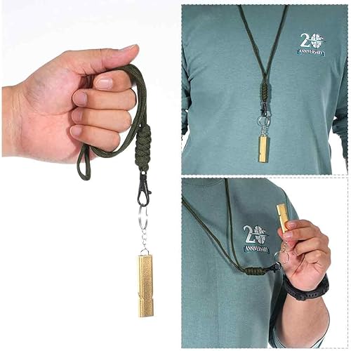 3 fischietti di sopravvivenza, fischietti di emergenza, fischietti in alluminio con doppi tubi ad alto decibel, per palestra scolastica, campeggio all'aperto, escursionismo, caccia, arrampicata - Ysert