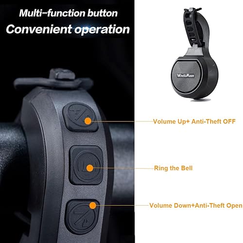 Campanello Bici Elettronico - Regolabile 80-130dB Clacson Bici Elettrica con Antifurto Allarme Bici e IPX6 Impermeabile,USB Ricaricabile Campanello Bicicletta per Mountain Bike e Bici da Strada - Ysert