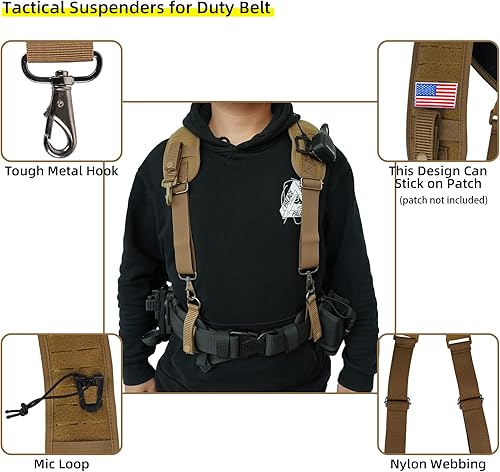 MELOTOUGH Bretelle tattiche del gancio del metallo per il dovere militare della cinghia del cablaggio della polizia bretelle della cintura di applicazione della legge - Ysert