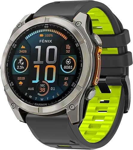 Silicone Braccialetto per Garmin Fenix 8 47mm/Fenix E 47mm Strap. Wristband Bands Sgancio Rapido Cinturino Wristband Armband Sportivo per Garmin Fenix E 47mm/Fenix 8 47mm - Ysert