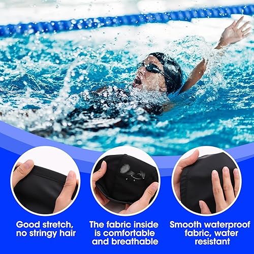 Cuffie da Nuoto Cuffia Piscina per Uomo Donna Cuffie Piscina, Impermeabile e Elastica per Piscina, Protezione Ottimale dei Capelli, Adatta a Nuotatori Professionisti e Principianti - Ysert
