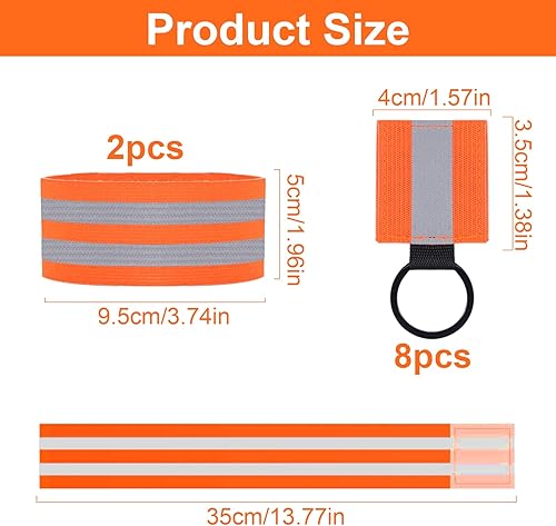 Ciondolo riflettente, 8 pezzi di ciondoli riflettenti e 2 pezzi di nastro riflettente, per jogging, portachiavi riflettente, per esterni - Ysert