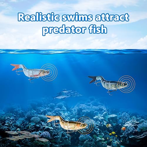 3 Pezzi Esca da Pesca Bionica,Fishing Swimbait Set,Pesca a più Sezioni Dura con Ganci,per Diversi Tipi Pesce - Ysert
