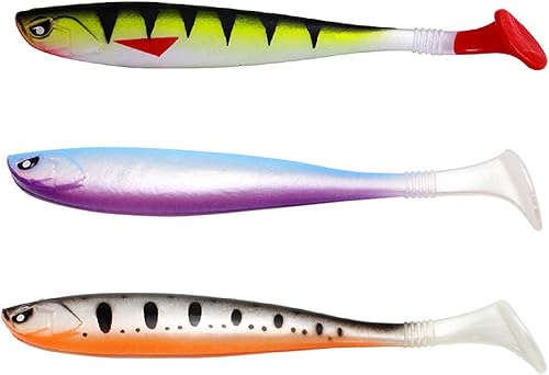 6 Pezzi Pesci in Gomma, Artificiali Esca, Esca da Pesca, Kit di Esche da Pesca per la Pesca di Pesci Predatori - Ysert