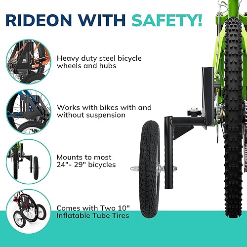 Rotelle stabilizzatrici regolabili per bici da adulto, adatte per bici da 61 cm a 73,7 cm, qualità resistente - Ysert