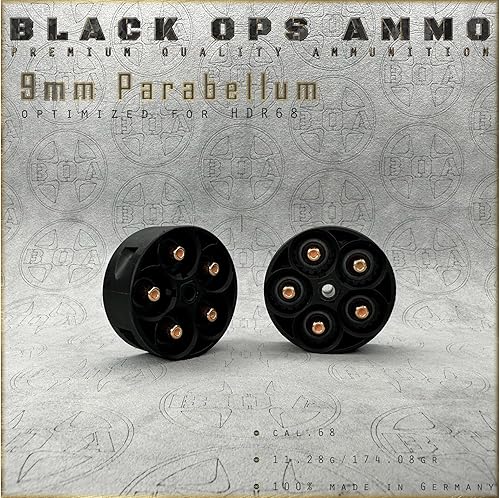 9 mm Parabellum TR68 / HDR68 Ammo Cal.68 by Black OPS Ammo for Target Shooting & Tactical Home Defence - Ysert