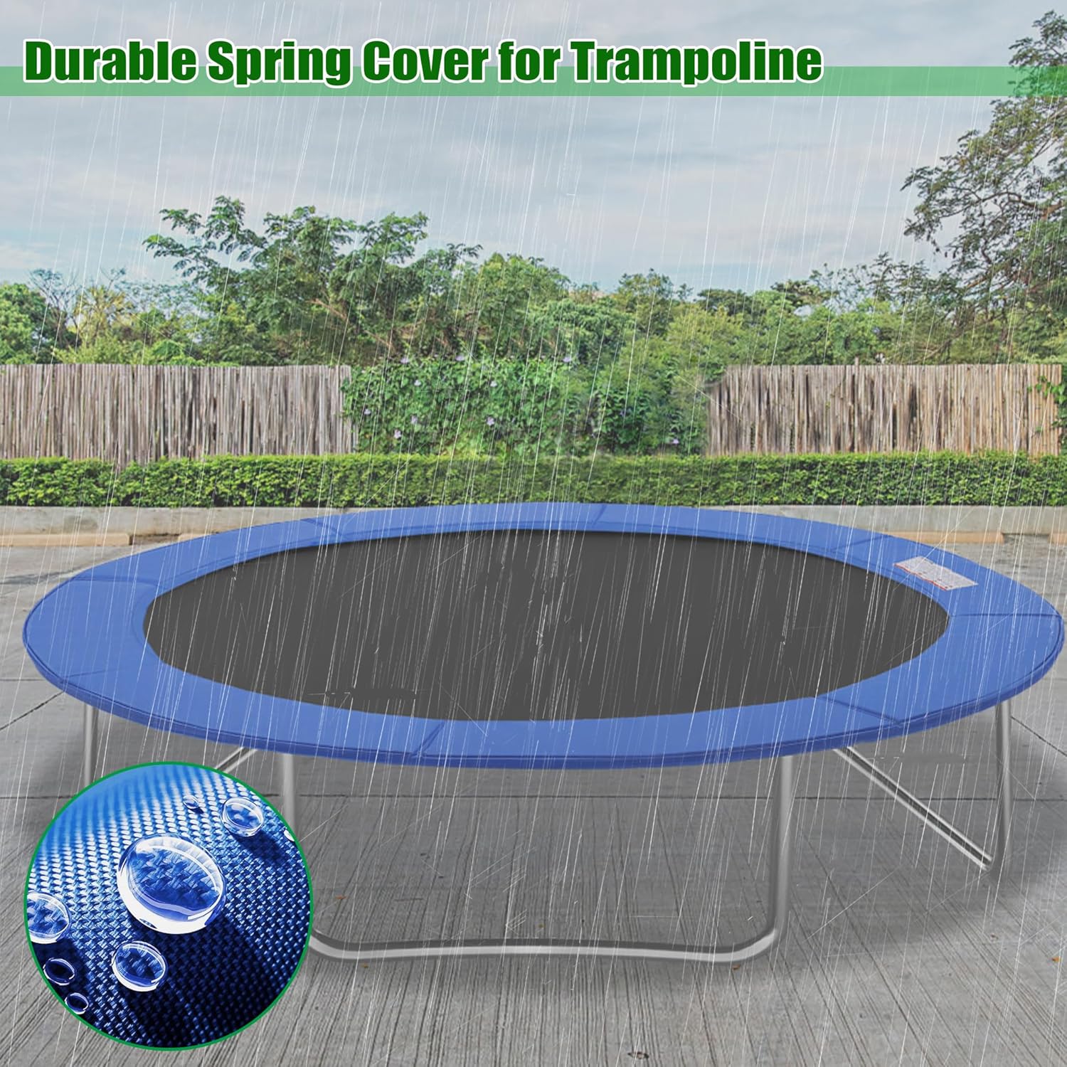 Copertura per trampolino, larghezza 30 cm, in PVC resistente ai raggi UV, con cinghie fisse, pieghevole, per trampolini interni ed esterni - Ysert