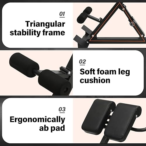 Roman Chair, Macchina per Estensione della Schiena, Panca Pieghevole per Addominali, Panca per Estensione della Schiena, Roman Chair Regolabile in 8 Posizioni - Ysert