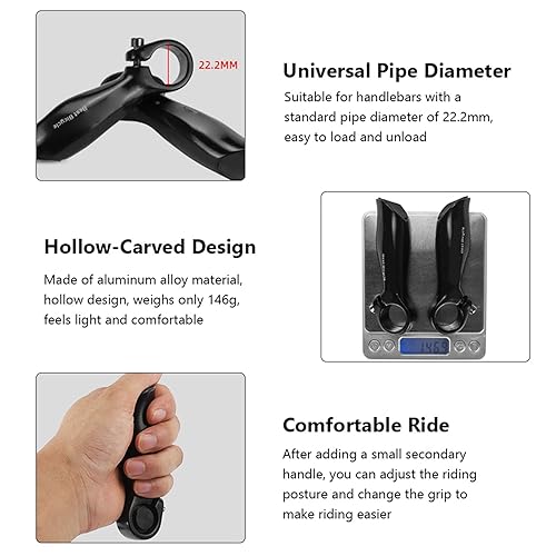Estremità del Manubrio della Bicicletta, Manubrio Bicicletta in Lega di Alluminio Bar End Bike Bar Grips Impugnature di Sicurezza dell' Estremità per MTB, Bici da Strada - Ysert