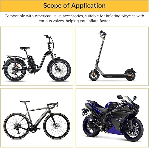 Tubo di Prolunga per Pompa da Bici, 2 Pezzi 16,6 Cm/6,5 Pollici Tubo di Prolunga per Pompa da Bici Tubo di Gonfiaggio a Doppia Valvola in Nylon Rame per Pompa da Bici - Ysert