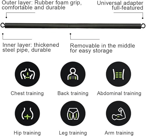 Barra per Pilates Barra di Elastici Fitness Barra di Resistenza Regolabile e Rimovibile Pilates Bar per Allenamenti Fitness Yoga Stretching Allenamento per Glutei Squat - Ysert