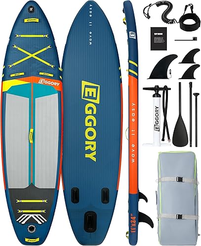 Tavola da surf gonfiabile SUP completa Paddleboard accessori pagaia regolabile, pompa, zaino da viaggio, guinzaglio, borsa impermeabile, tavola per adulti - Ysert