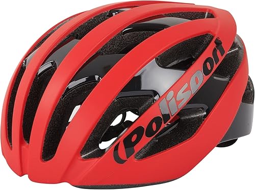 Polisport Helmet Light PRO (L=58/62), Casco Unisex-Adult, Rosso Opaco/Nero, L - Ysert
