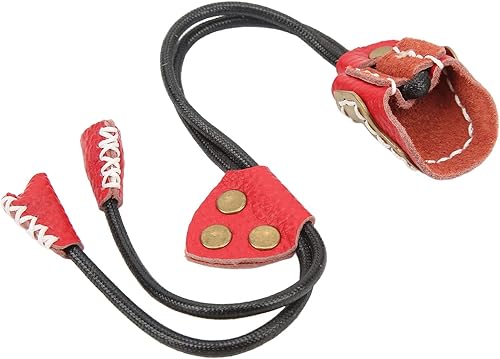 Tiro con L'Arco Protezione per Le Dita per Pollice in Ottone e Pelle per Tiro con L'Arco Tradizionale Attrezzatura All'aperto (Rosso) - Ysert