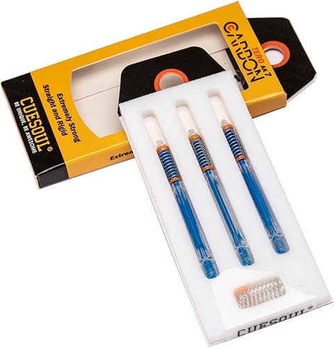 CUESOUL TERO AK7Aste/stelo per Freccette in Carbonio, Sottili, telescopiche a Molla Integrate, Set da 3 Pezzi - Ysert
