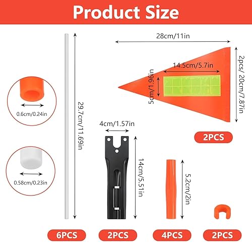 Gagliardetto per Bicicletta, 2 Pezzi Bandiera per Bicicletta 180 Cm Gagliardetto Per Bicicletta Regolabile, Gagliardetto Riflettente per Bicicletta Adatto Alle Biciclette per Bambini (Arancione) - Ysert