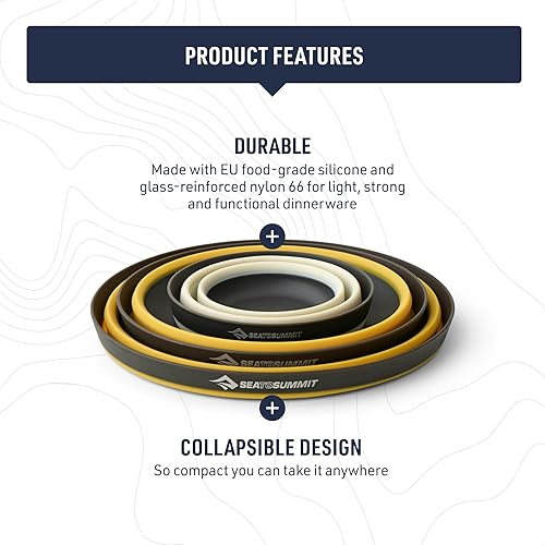Sea to Summit Frontier Ultralight - Servizio di stoviglie pieghevole per 1 persona (ciotola media, ciotola grande, tazza) - Ysert