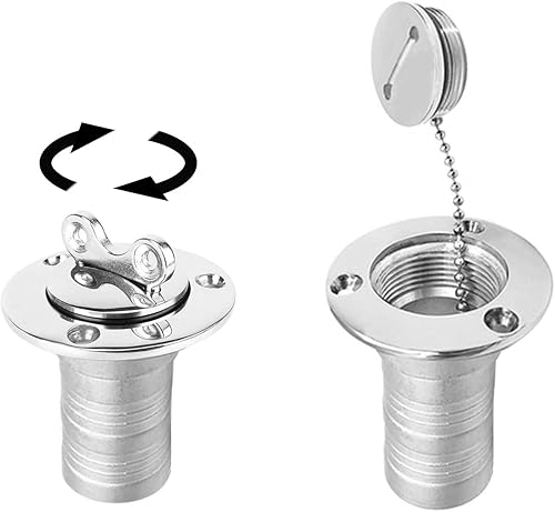 Barca Serbatoio Deck Filler Chiave di Ricambio Barca Durevole Deck Riempimento Chiave Piastra in Acciaio Inox 316 Heavy Duty Marine Gas cap Aperto Strumento di Sostituzione for Deck Filler 3 Pezzi - Ysert