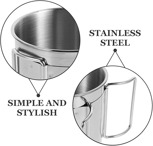 1 Pezzi Tazze Da Campeggio In Acciaio Inox,Tazza Da Campeggio Leggera Per Viaggi, Escursioni, Sport All'Aria Aperta - Ysert