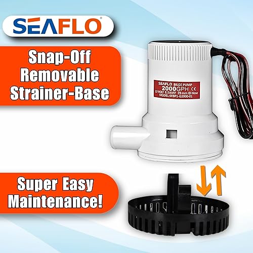Seaflo Seaflo 2000 GPH 12 V Boat Marine Plumbing Electric Fair Pumps - Ysert
