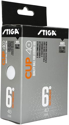 STIGA Cup ABS 6-Pack White, Palla da Ping Pong Unisex Adulto, Bianco, Taglia Unica - Ysert