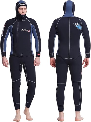 Mute complete da uomo Muta con cappuccio da 5 mm 2 pezzi con cerniera per pesca subacquea - Ysert