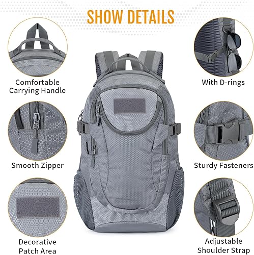 Zaino Tattico 25 Litri Militare Impermeabile, Leggero e Traspirante per Trekking, Campeggio, Caccia, Pesca e Viaggi - Ysert