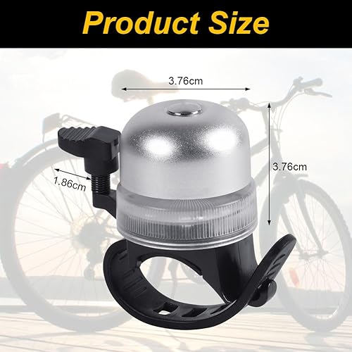 Flintronic Campanello per Bicicletta con Suono Nitido, Campanello per Bicicletta con Cinghie Regolabili, 3 Modalità di Illuminazione, per Bambini e Adulti, Mountain Bike, Bici da Strada - Ysert