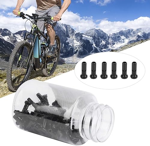 Alomejor 100 Pezzi di Raggio della Bicicletta in Lega di Alluminio Ruota della Bicicletta parlato Punte della Bicicletta parlato Cappuccio 14x6mm - Ysert